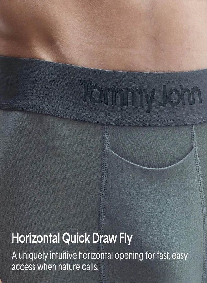 Tommy John Men's Trunk 4” Underwear, Second Skin Boxers with Supportive Contour Pouch, Soft Naturally Breathable Stretch Fabric Boxers for Men, White, XX-Large - Image 4
